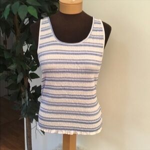 SO XXL blue/white sporty smocked tank